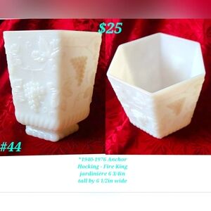 1940-1976 Anchor Hocking Milk Glass Jardiniere Serving Dish